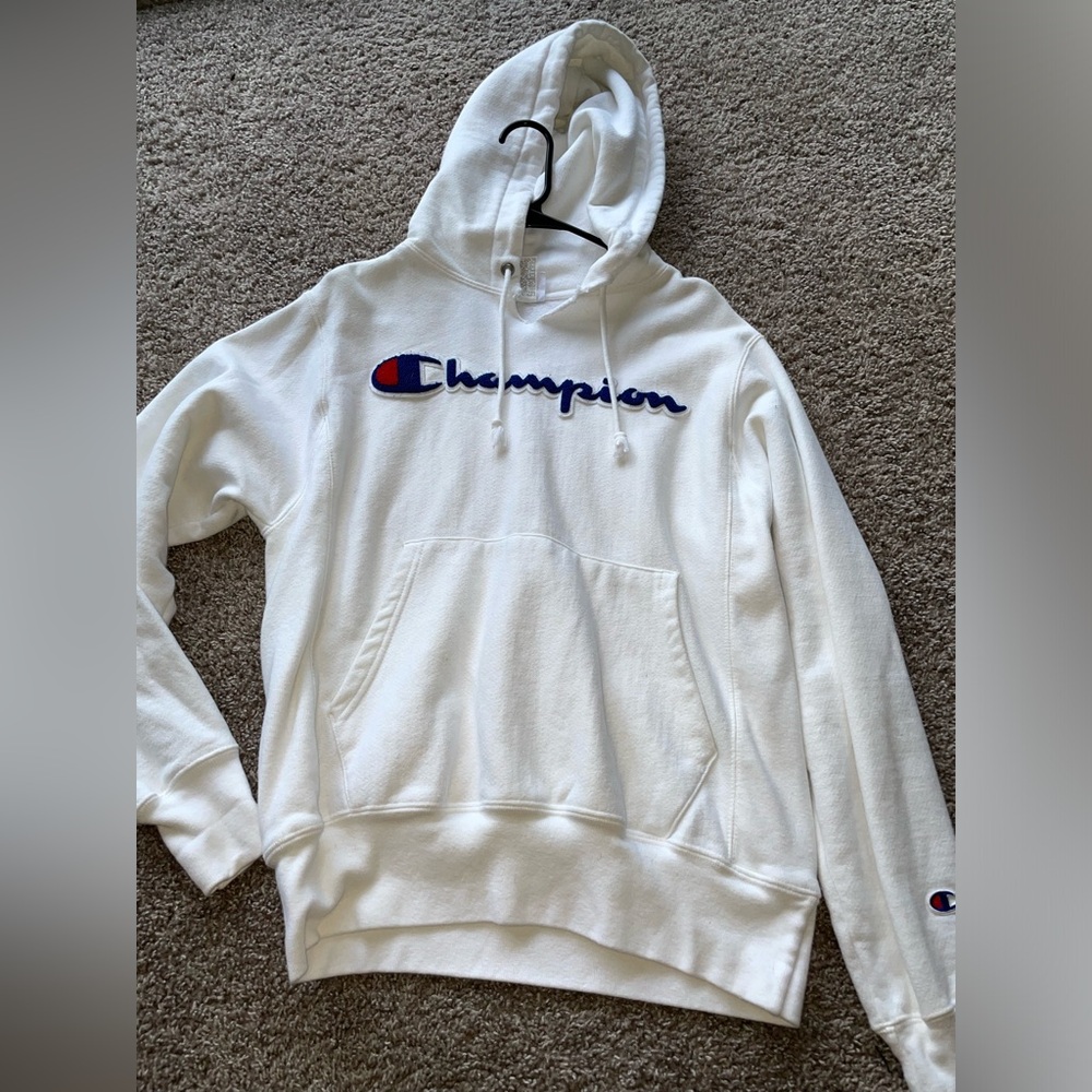 Small White Champion Hoodie